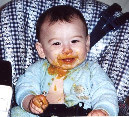 A child wearing food