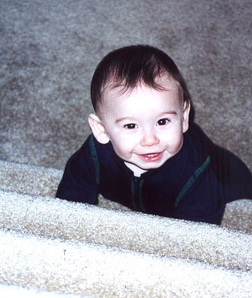 A child climbing the stairs